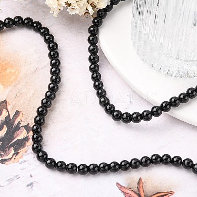 Synthetic Black Stone Beads Strands X-GSR6mmC044-1