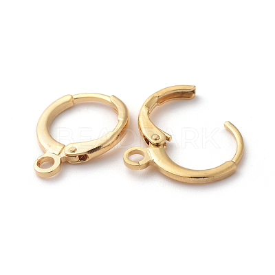 Brass Huggie Hoop Earring Findings KK-F808-07G-1