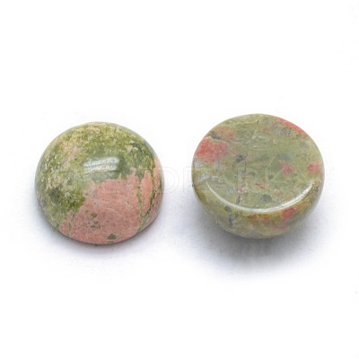 Natural Unakite Cabochons X-G-P393-R31-10mm-1