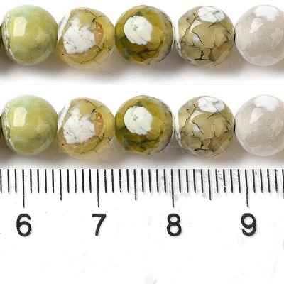Dyed & Heated Natural Fire Crackle Agate Beads Strands G-P539-B01-22-1