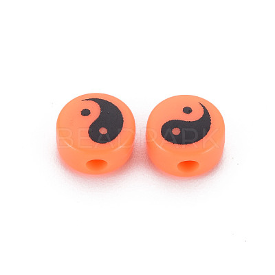 Printed Opaque Acrylic Beads SACR-N014-001-1