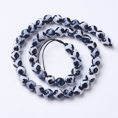 Tibetan Style dZi Beads G-G752-06-8mm-1