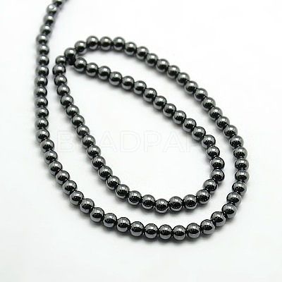Grade AAA Magnetic Synthetic Hematite Round Bead Strands G-G644-D-11-1