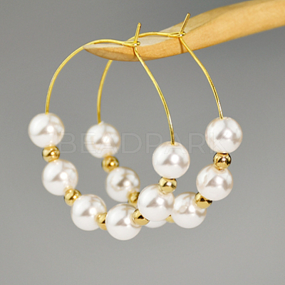 60Pcs 2 Colors Long-Lasting Plated Brass Hoop Earrings Findings KK-AN0001-01-1