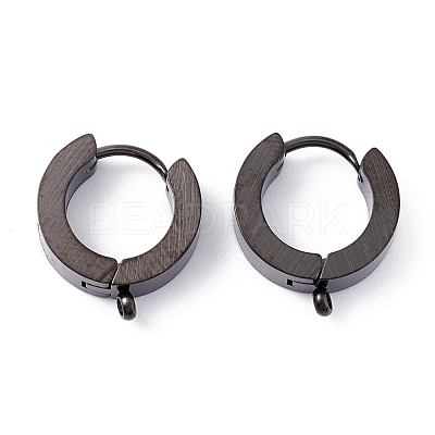304 Stainless Steel Huggie Hoop Earrings Findings Ion Plating(IP) STAS-I167-01B-EB-1