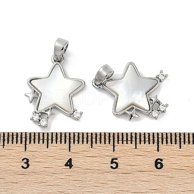 Natural White Shell Star Pendants KK-U043-22P-02-1