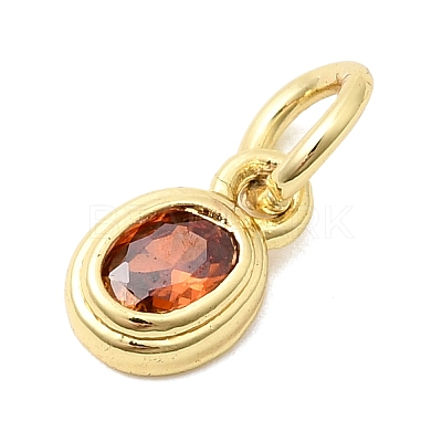 Brass Cubic Zirconia Charms KK-G554-02A-04-1