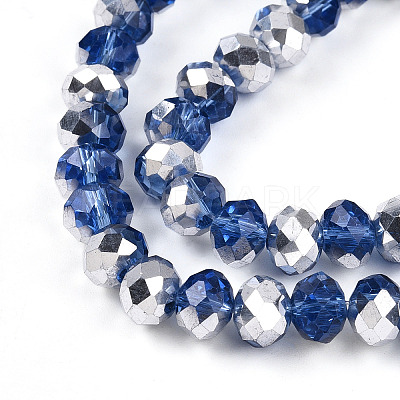 Electroplate Transparent Glass Beads Strands LS-EGLA-A034-T8mm-M03-1
