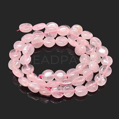 Natural Rose Quartz Nuggets Beads Strands X-G-J335-19-1