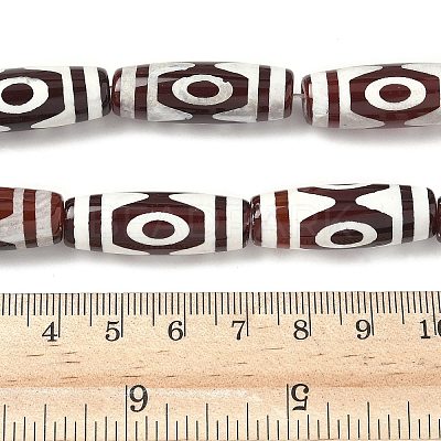 Rice Shape Tibetan Style dZi Beads Strands G-A269-A19-01-1