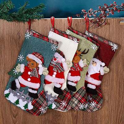 4Pcs Cloth Christmas Stockings Sets JX066A-1