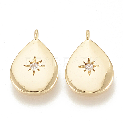 Brass Cubic Zirconia Charms KK-S341-27-1