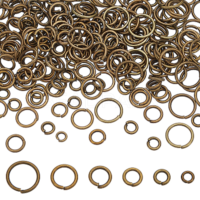300Pcs 6 Styles Brass Open Jump Rings KK-LP0001-37-1