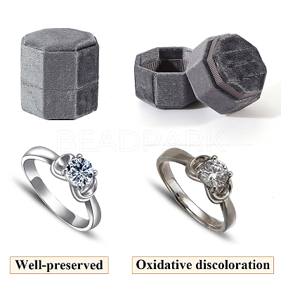 Velvet Cover Plastic Couple Ring Box VBOX-WH20003-001D-1