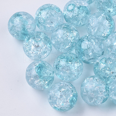Transparent Crackle Acrylic Beads X-CACR-N002-04-1