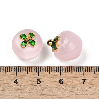 Transparent Glass Apple Pendants DGLA-E004-16J-1
