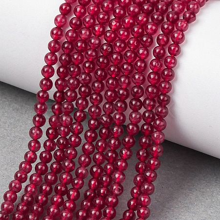 Natural White Jade Round Bead Strands G-A130-3mm-F01-1