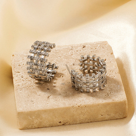 Chic Geometric Brass C-Shaped Stud Earrings JT0011-1-1