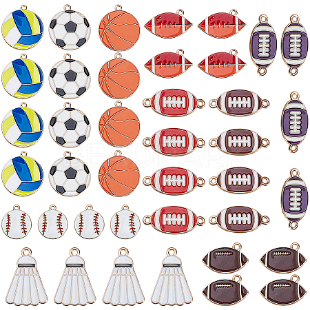 40Pcs 10 Styles Alloy Enamel Pendants ENAM-FH0001-94-1