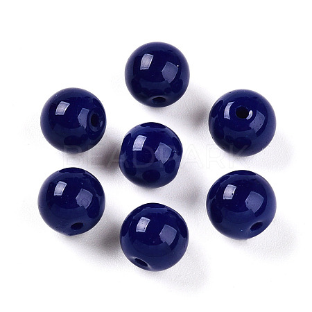 Opaque Solid Color Glass Beads GLAA-N007-8mm-A04-1