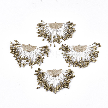 Polycotton(Polyester Cotton) Tassel Pendant Decorations X-FIND-T041-12-1