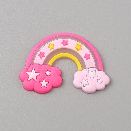 PVC Plastic Cabochons SIL-WH0019-15F-1