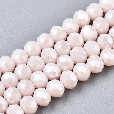 Electroplate Glass Beads Strands EGLA-A034-P8mm-A08-1