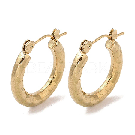 Hammered 201 Stainless Steel Half Hoop Earrings for Women EJEW-G385-01G-1