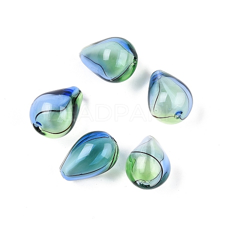 Transparent Handmade Blown Glass Globe Beads GLAA-T012-54B-1