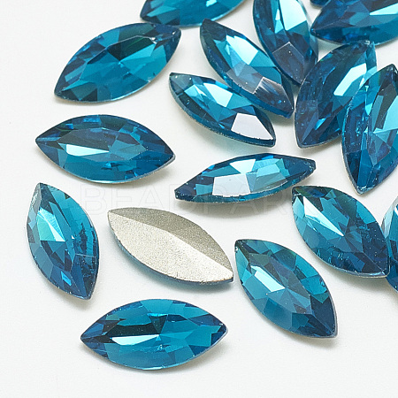 Pointed Back Glass Rhinestone Cabochons RGLA-T083-6x12mm-14-1