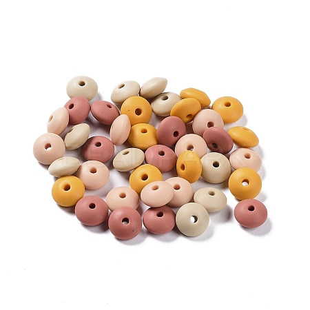 Rondelle Food Grade Eco-Friendly Silicone Focal Beads SIL-F003-07B-1