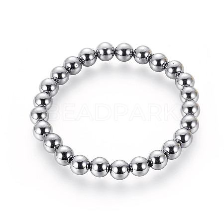 Terahertz Stone Beads Stretch Bracelets BJEW-L666-01D-1