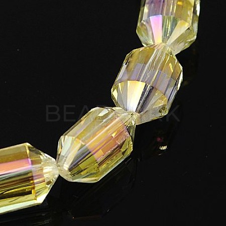Electroplated Glass Beads EGLA-E006-04-1