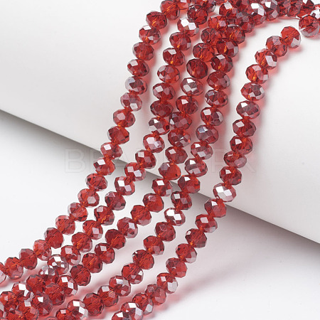 Electroplate Transparent Glass Beads Strands EGLA-A034-T4mm-E18-1