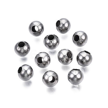 Round 304 Stainless Steel Beads STAS-TAC0004-8mm-P-1