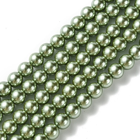 Eco-Friendly Glass Pearl Beads Strands HY-A008-8mm-RB115-1