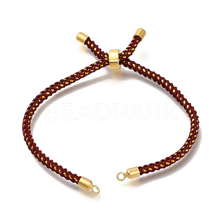 Braided Cotton Cord Slider Bracelet Making MAK-R001-01G-04-1