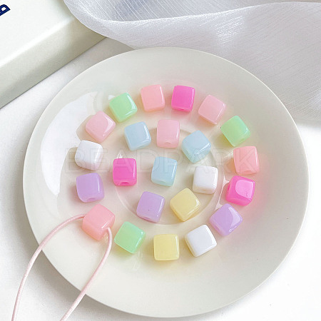 Opaque Acrylic Beads OACR-H038-16-1