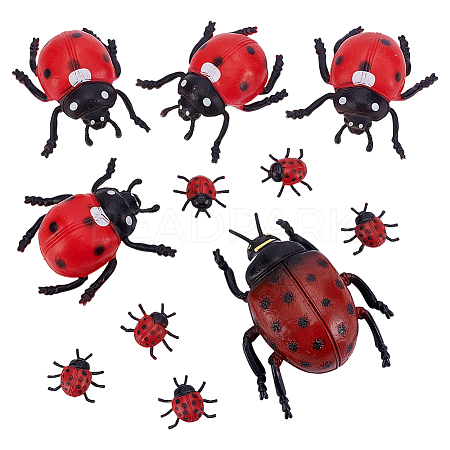 28Pcs 3 Styles PVC Ladybug Display Decoration DJEW-GA0001-93-1