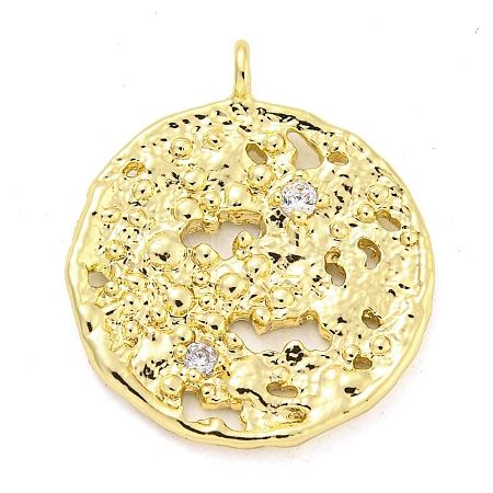 Brass Micro Pave Clear Cubic Zirconia Pendants FIND-Z044-06A-1