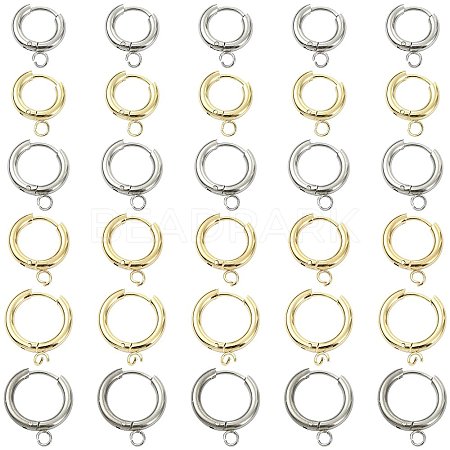 16Pcs 201 Stainless Steel Huggie Hoop Earring Findings STAS-FS0002-27B-1