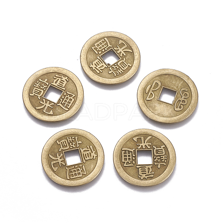 Tibetan Style Alloy Chinese Coin Pendants PALLOY-WH0060-01E-NF-1