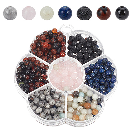 490Pcs 7 Styles Natural Mixed Gemstone Beads G-NB0004-38-1