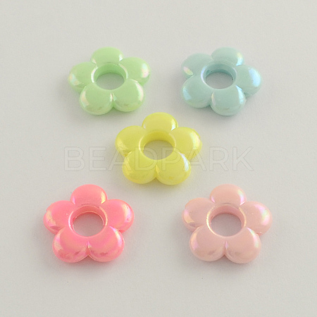 AB Color Plated Opaque Acrylic Bead Frames SACR-Q106-14-1