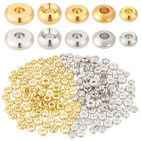   200Pcs 10 Styles Brass Spacer Beads KK-PH0006-55-1