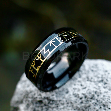 316L Surgical Stainless Steel  Words Finger Rings FIND-PW0020-12G-EB-1