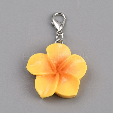 Resin Flower Pendant Decoration HJEW-WH0042-143C-1