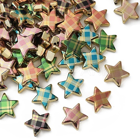 UV Plating Printed Opaque Acrylic Beads OACR-D316-03A-1