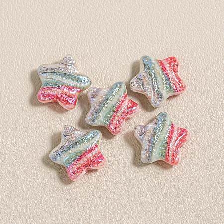 15Pcs Printed Resin Beads RESI-CJC0006-036J-1
