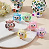 SUNNYCLUE 12Pcs 6 Colors PVC Cartoon Owl Doll Pendants KY-SC0001-64-4